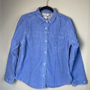 Columbia Women's Blue Corduroy Button-down Shirt Jacket  Size L Fits Like M-L
